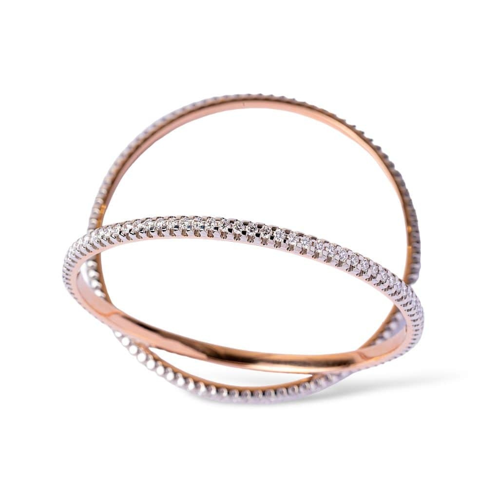 The Chantrea Round Bangle – 18k Rose Gold with Diamonds