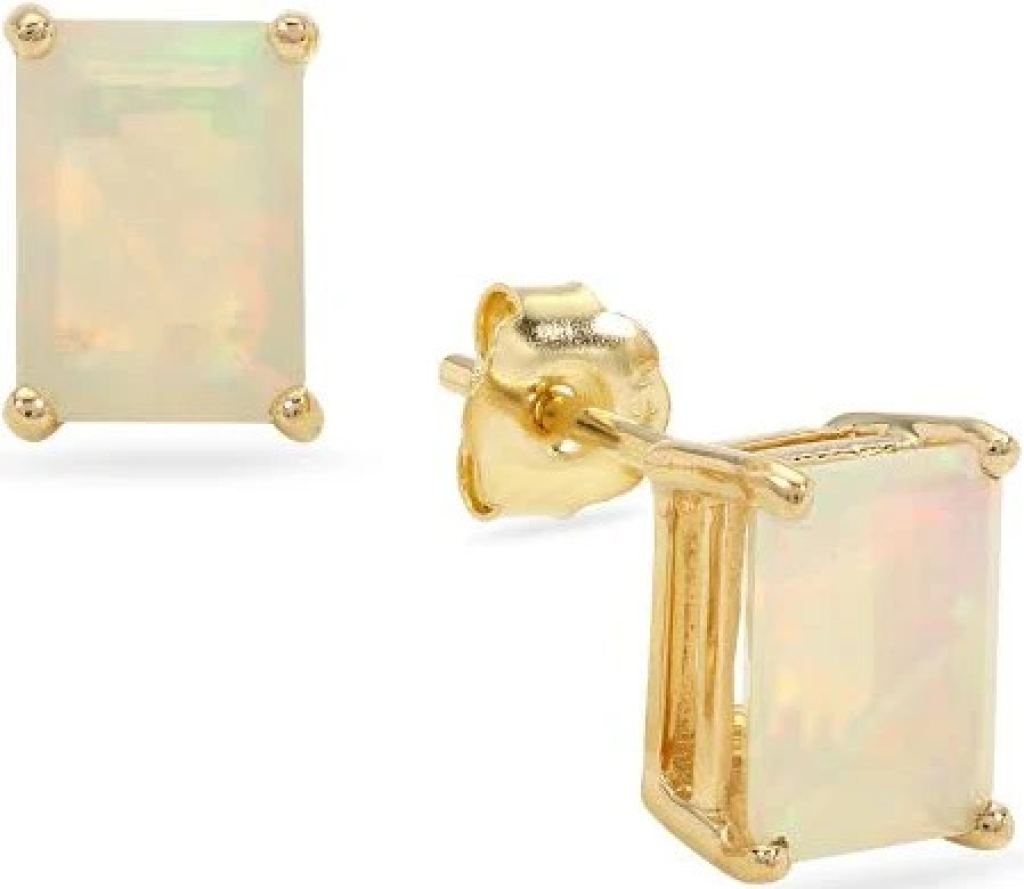 Lunara Opal Gold Studs – 24 Carat Hallmarked Gold
