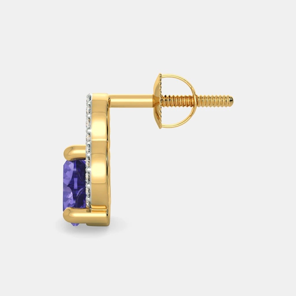 Heart-Shaped Diamond Earring with Tanzanite