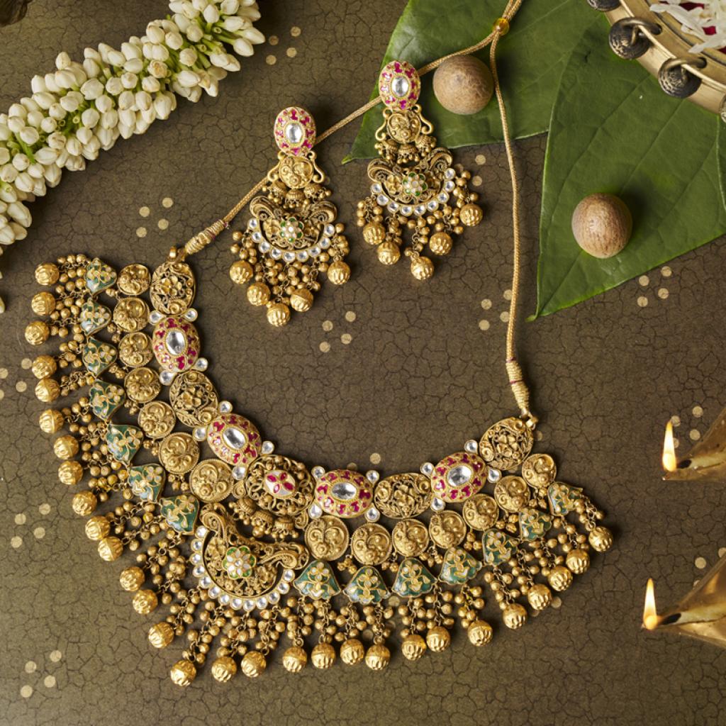 Traditional Jewelry Long Haram With Kundan Work Bridal Necklace 