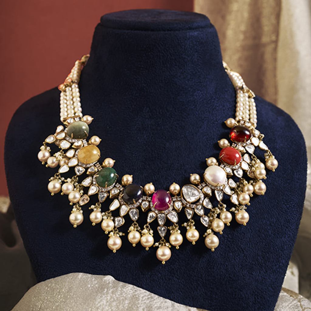 Royal Heritage Gold Necklace Set with Kundan