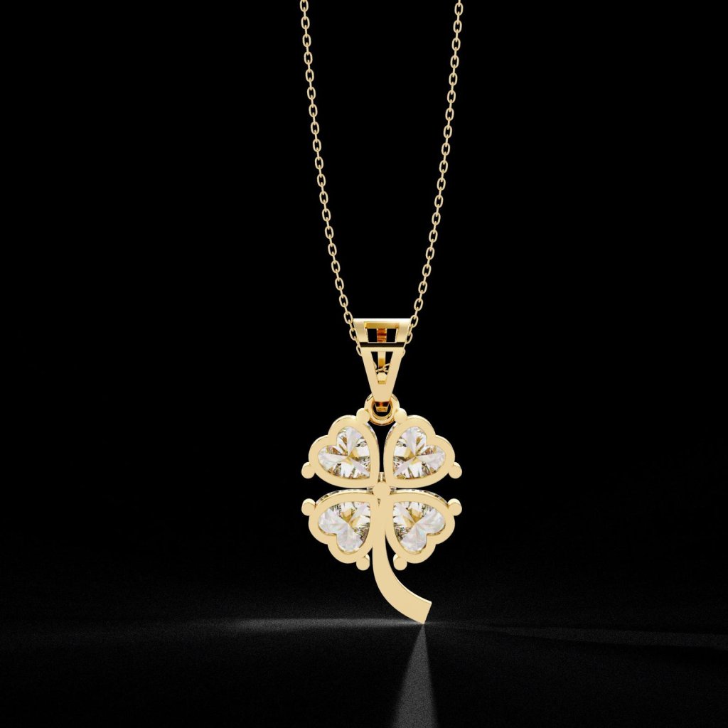 Gold & Diamond Four-Leaf Clover Pendant