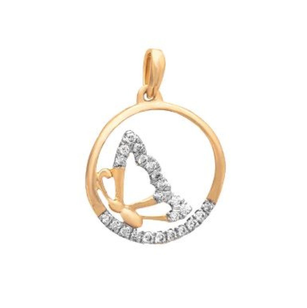 Elegant Gold Pendant with Diamond Accents