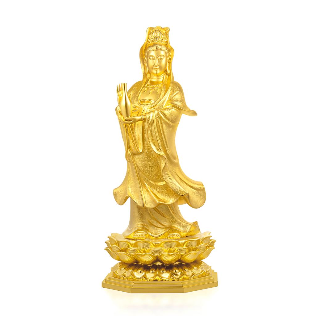 Golden Divine Guanyin Figurine
