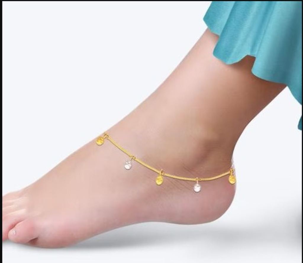 Gleaming Delicate Gold Anklets