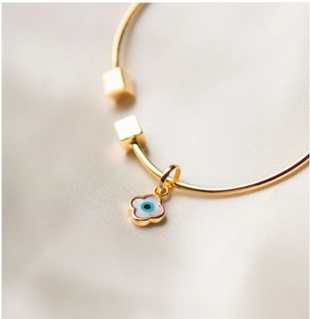 Evil Eye Charm Pendant Clover Small
