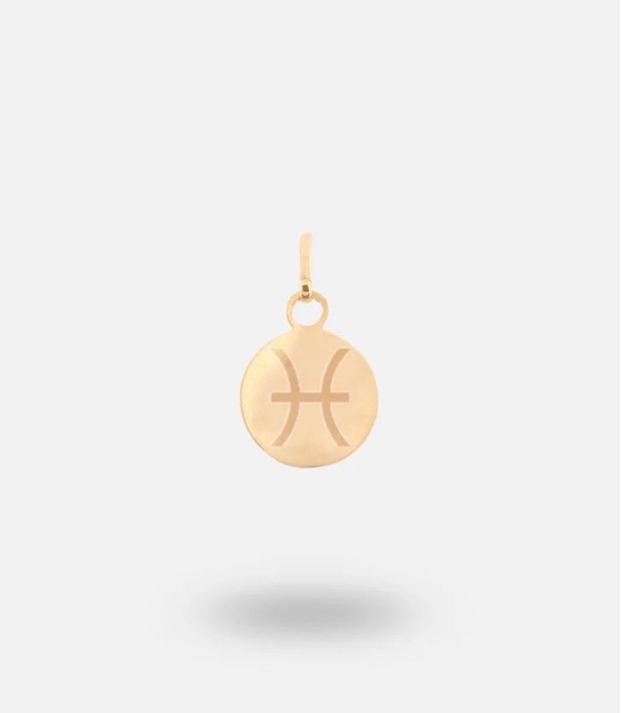 Zodiac Disc Charm Pendant Pisces