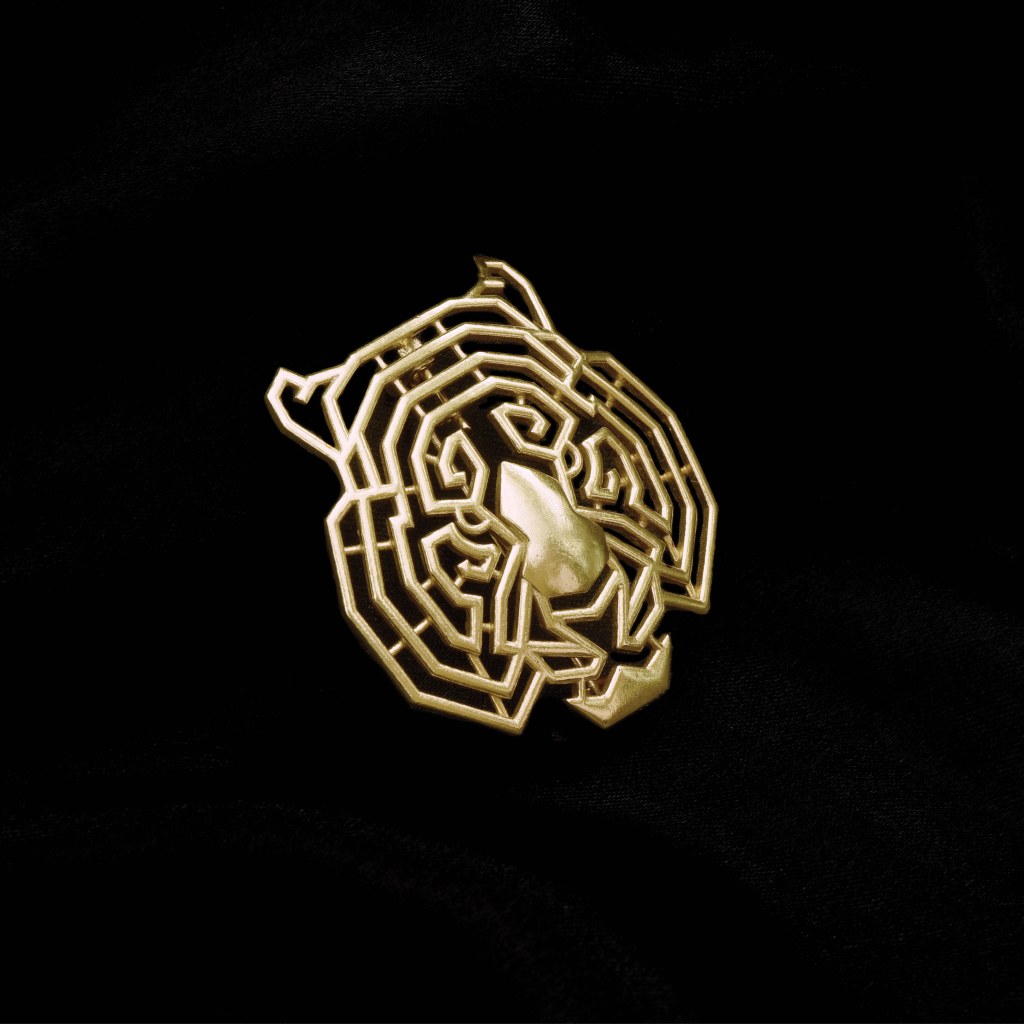 Gold Plated Tiger Head Silver Brooch