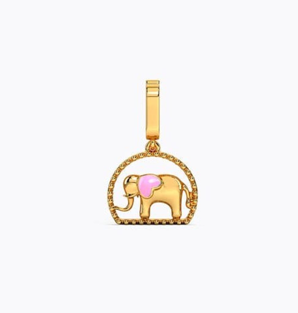 Cute Elephant Gold Charm Pendant