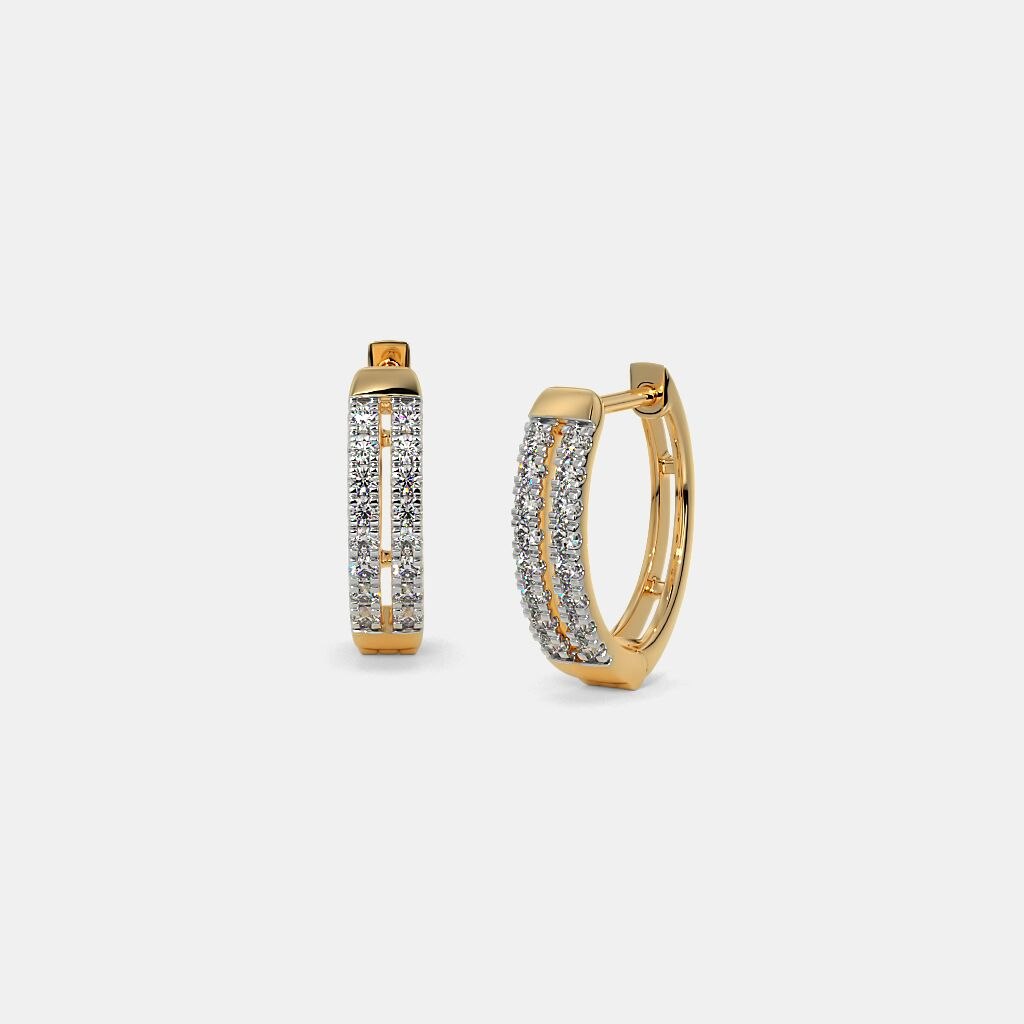 Luxe Crystal Band Gold Hoops