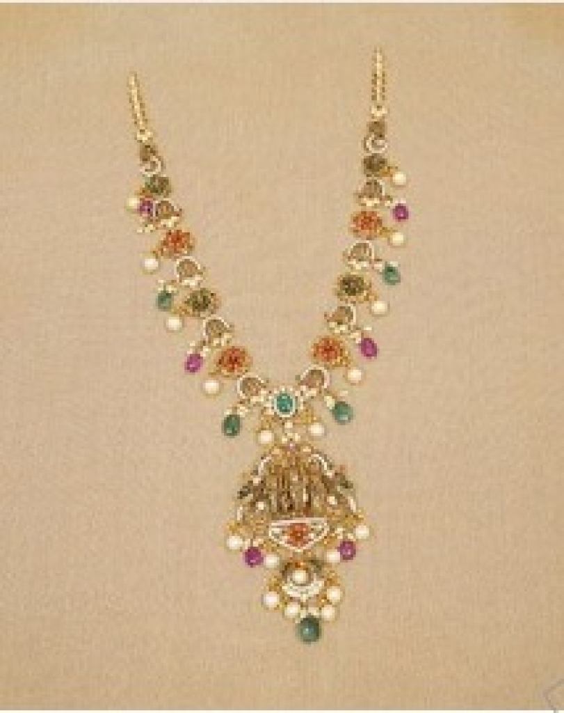 Divine Temple Multistone Bridal Necklace